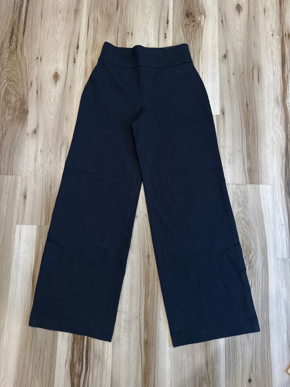 Express Hi Rise Columnist Trouser Black Pull On Wide Leg Pants Size S